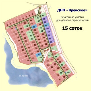 Земельный участок 15 соток в ДНП Вревское у деревни Ванино Поле (Ленинградская область, Лужский район) продается. План садоводства